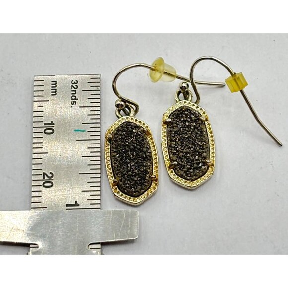 Kendra Scott Oval Drusy Drop Earrings With Textured Stone & Gold-Tone Border - Picture 5 of 5